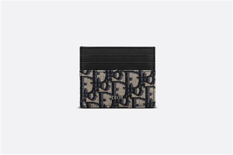 Dior Card Holder Oblique Jacquard (3 Card Slot) Beige/Black